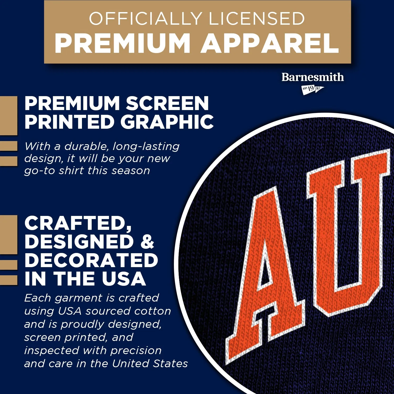 Auburn University Spirit T-Shirt (Navy) sold by Barnesmith product image thumbnail 4