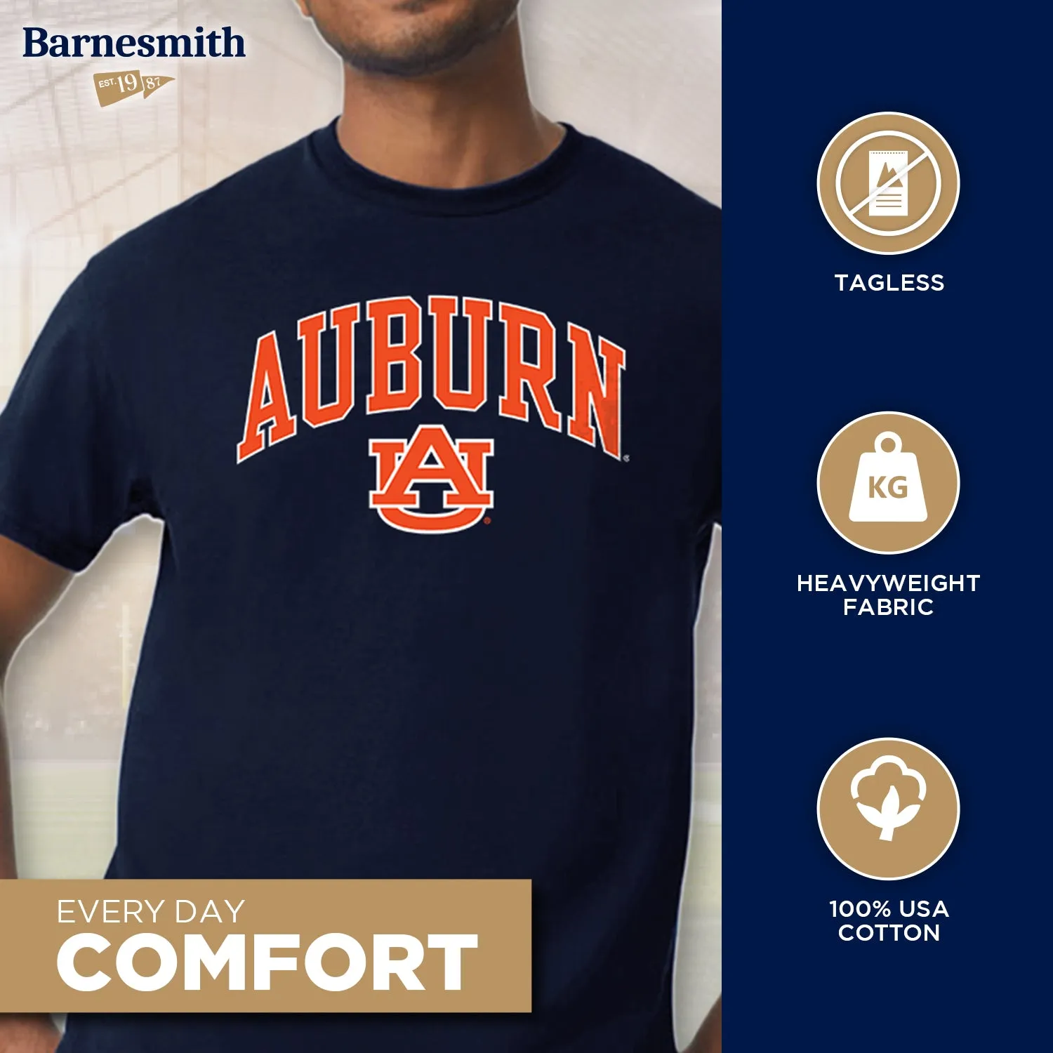 Auburn University Spirit T-Shirt (Navy) sold by Barnesmith product image thumbnail 3