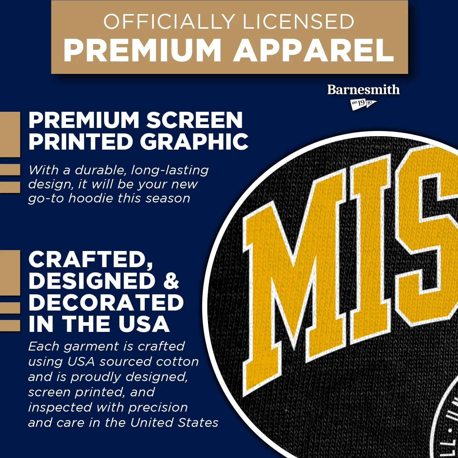 University of Missouri Heritage Hooded Sweatshirt (Black) sold by Barnesmith product image thumbnail 4