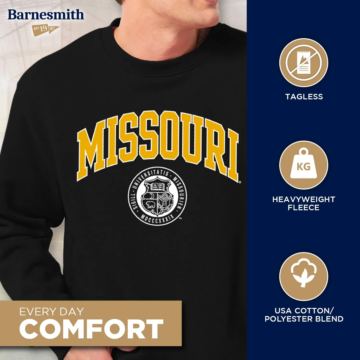 University of Missouri Heritage Sweatshirt (Black) sold by Barnesmith product image thumbnail 3