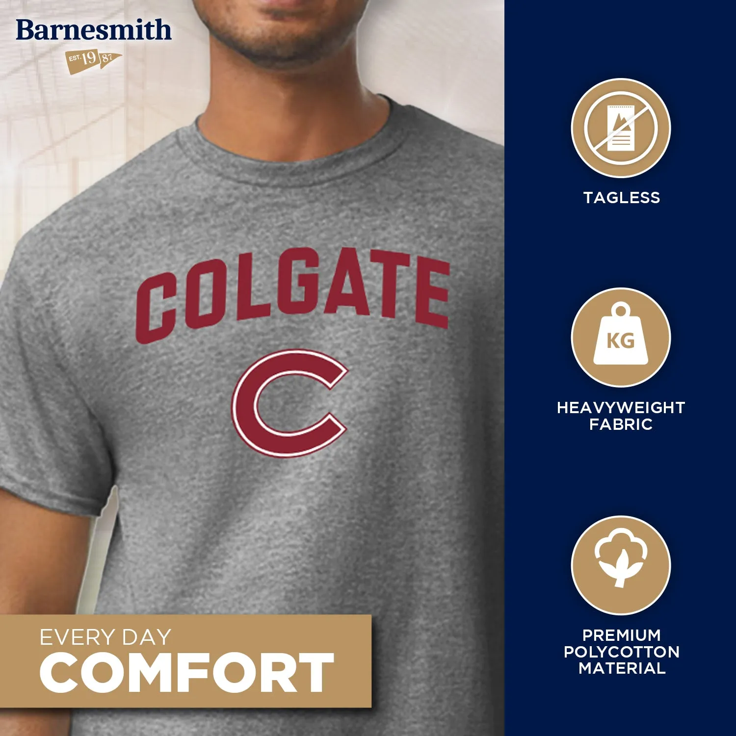 Colgate University Spirit T-Shirt (Charcoal Grey) sold by Barnesmith product image thumbnail 3