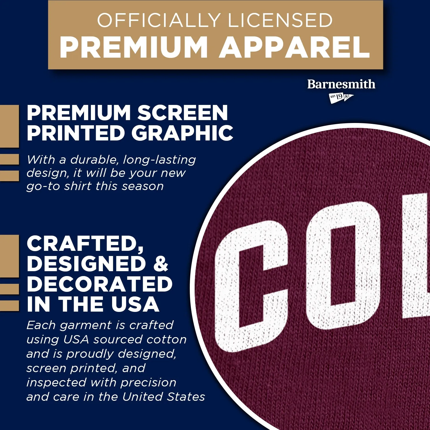 Colgate University Classic T-Shirt (Maroon) sold by Barnesmith product image thumbnail 4