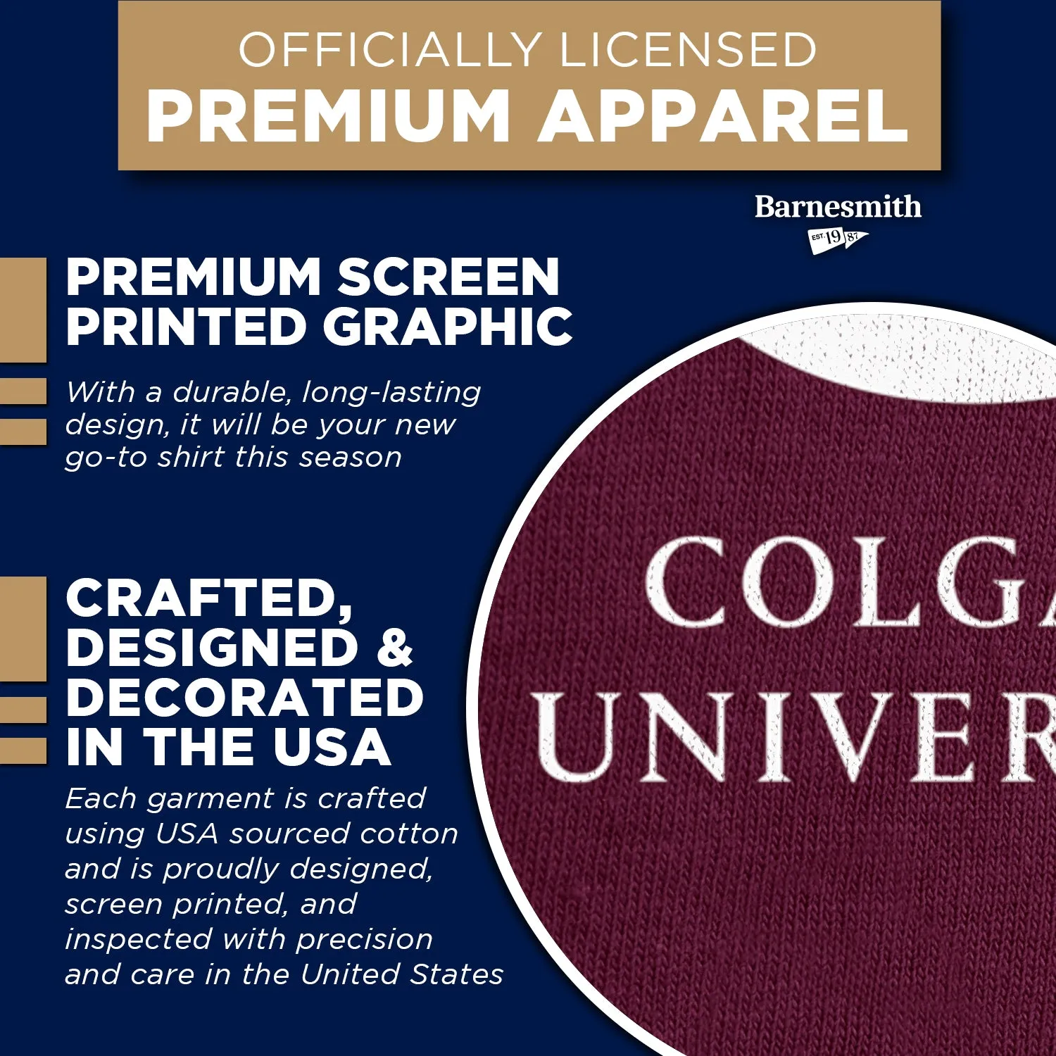 Colgate University Heritage T-Shirt (Maroon) sold by Barnesmith product image thumbnail 4