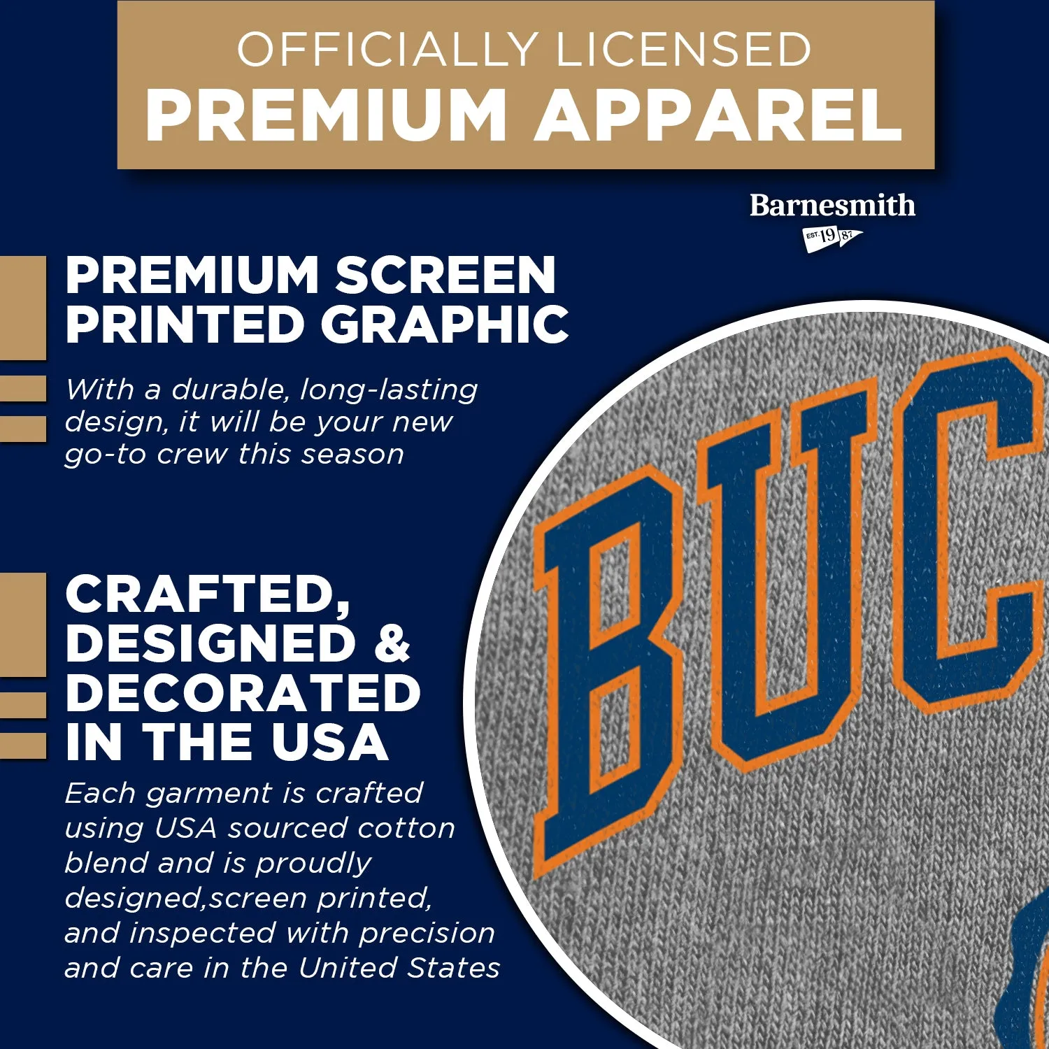 Bucknell University Heritage Crewneck Sweatshirt (Charcoal) sold by Barnesmith product image thumbnail 4