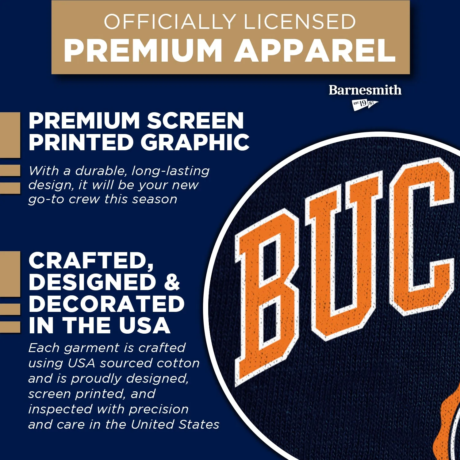 Bucknell University Heritage Crewneck Sweatshirt (Navy) sold by Barnesmith product image thumbnail 4