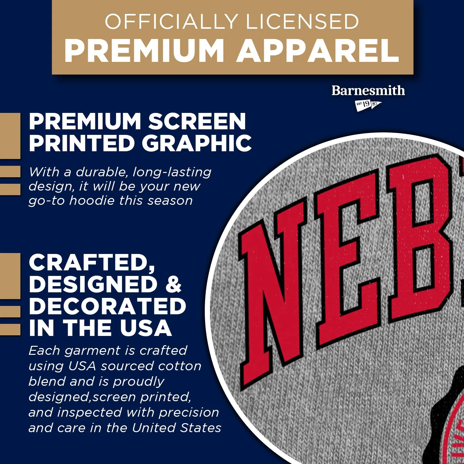 University of Nebraska Heritage Hooded Sweatshirt (Charcoal) sold by Barnesmith product image thumbnail 4