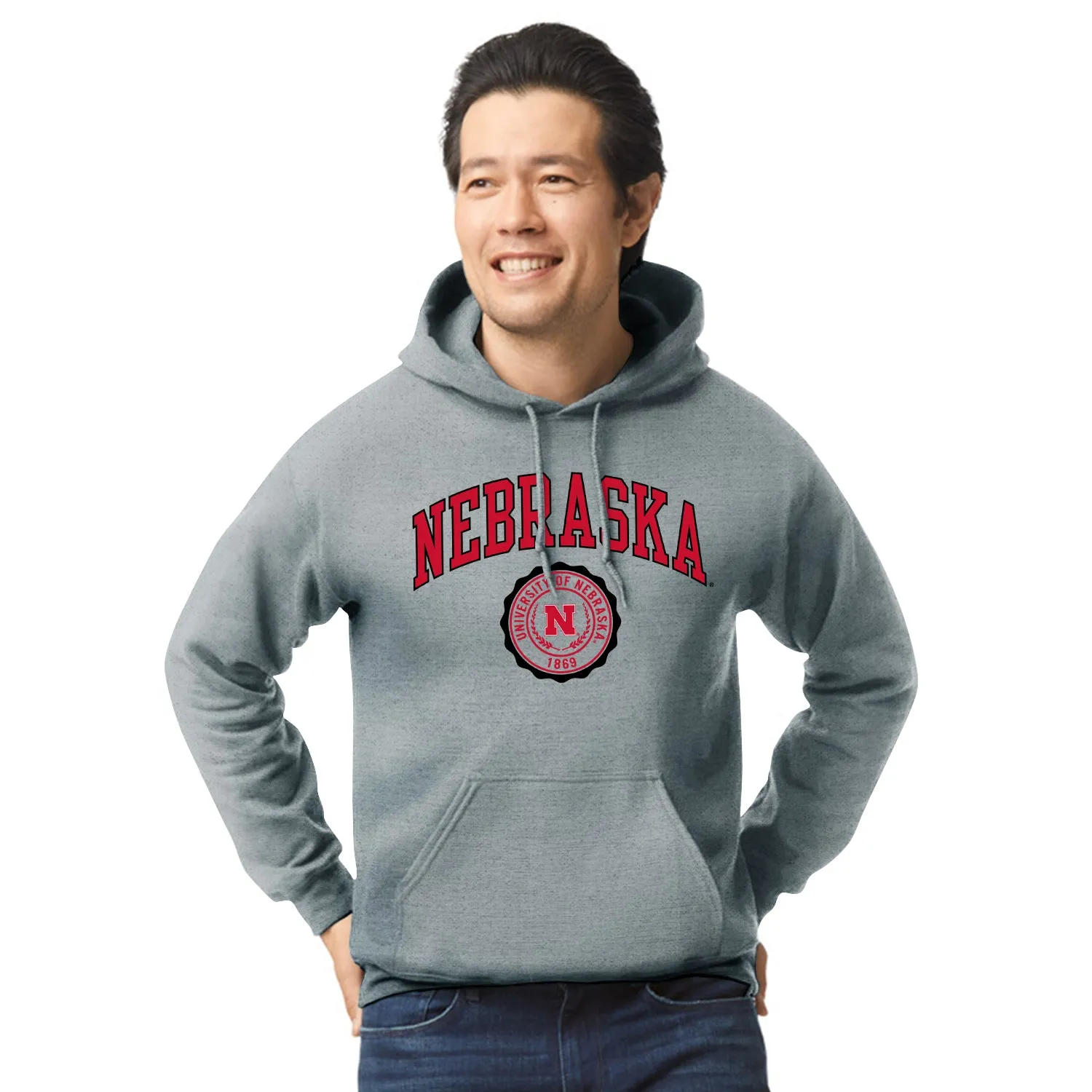 University of Nebraska Heritage Hooded Sweatshirt (Charcoal) sold by Barnesmith product image thumbnail 2