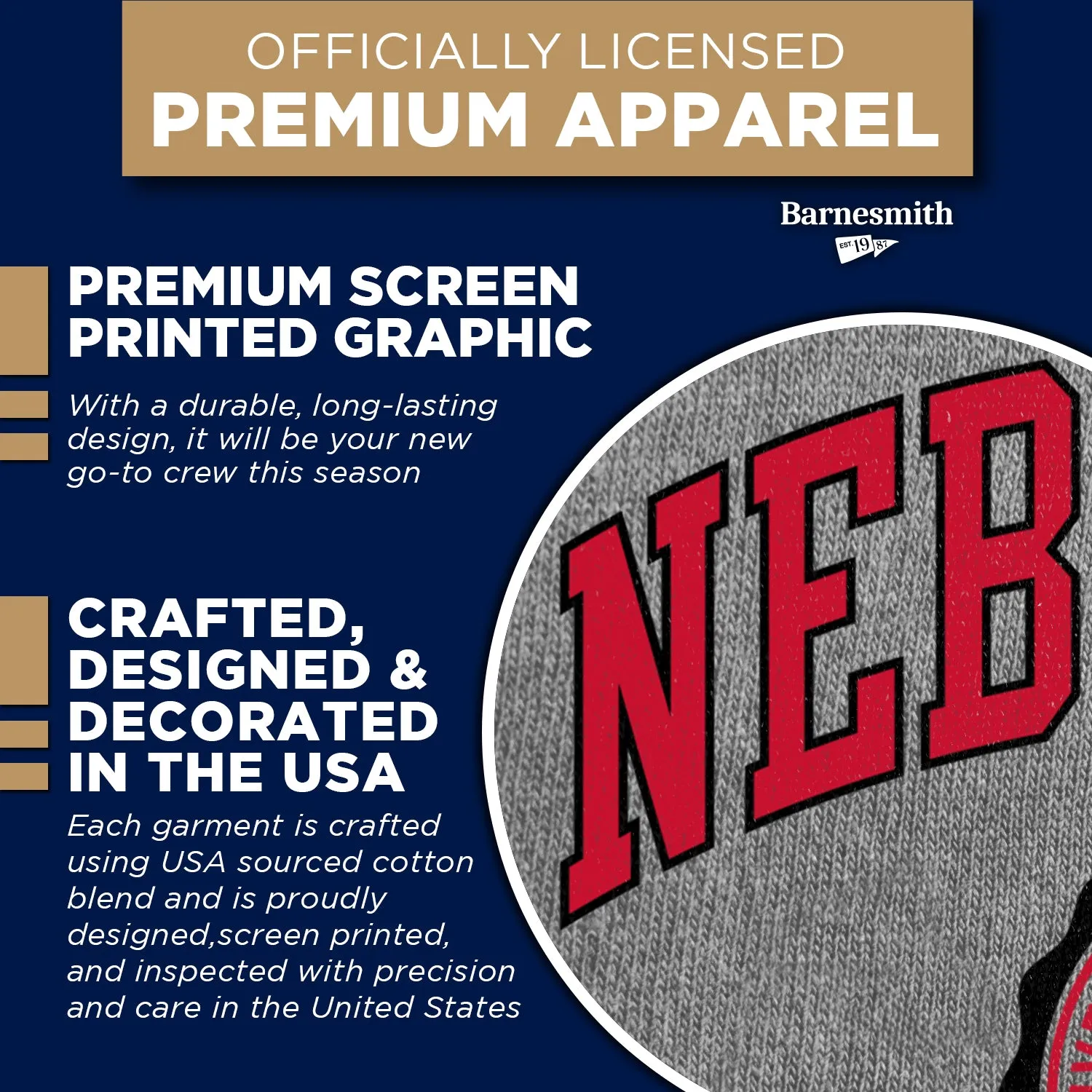 University of Nebraska Heritage Crewneck Sweatshirt (Charcoal) sold by Barnesmith product image thumbnail 4
