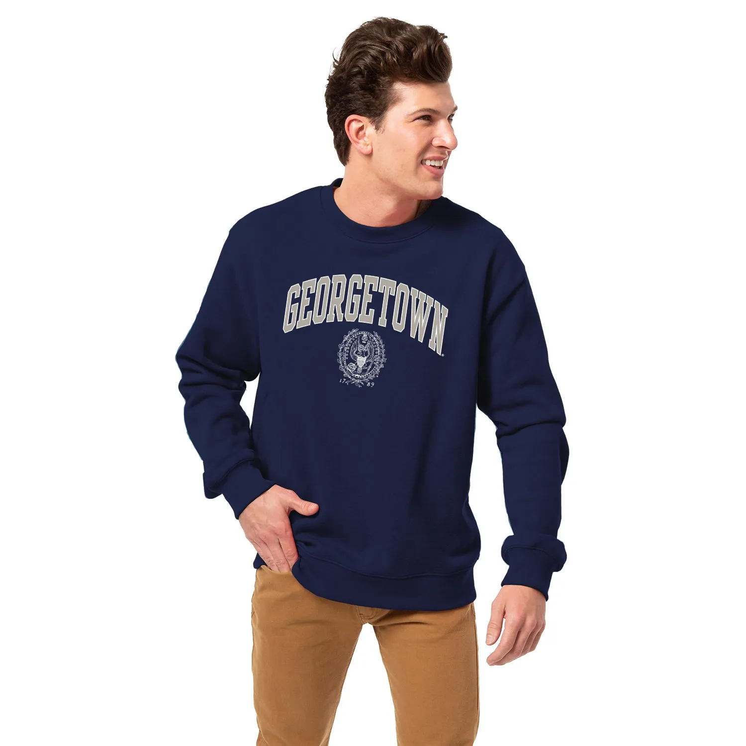 Georgetown University Heritage Crewneck Sweatshirt (Navy) sold by Barnesmith product image thumbnail 2