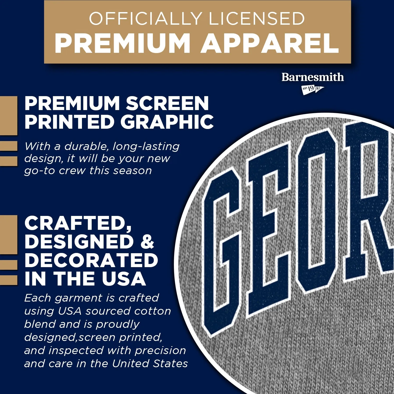 Georgetown University Heritage Crewneck Sweatshirt (Charcoal) sold by Barnesmith product image thumbnail 4