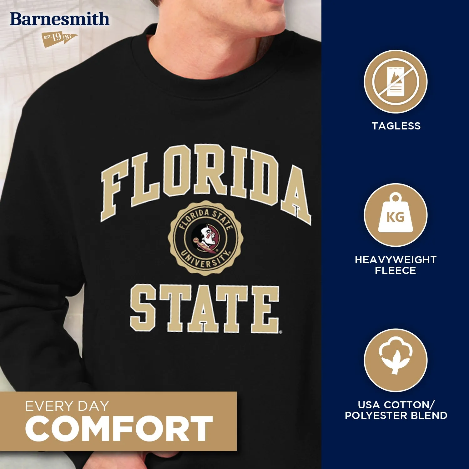 Florida State University Heritage Sweatshirt (Black) sold by Barnesmith product image thumbnail 3