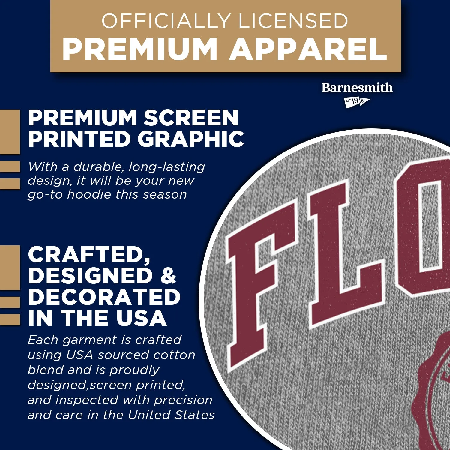 Florida State University Heritage Hooded Sweatshirt (Charcoal) sold by Barnesmith product image thumbnail 4