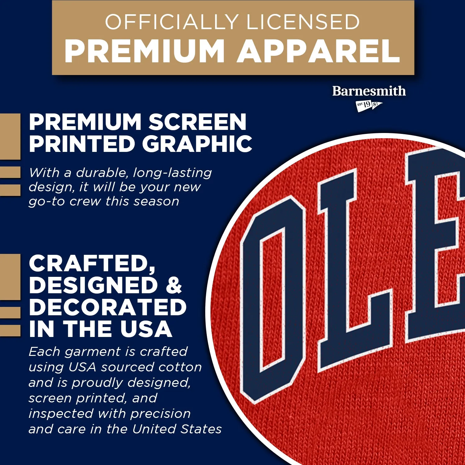 University of Mississippi Ole Miss Heritage Crewneck Sweatshirt (Red) sold by Barnesmith product image thumbnail 4