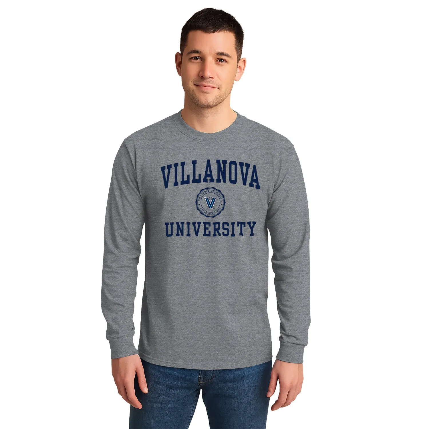 Villanova University Heritage Long Sleeve T-Shirt (Charcoal Grey) sold by Barnesmith product image thumbnail 2