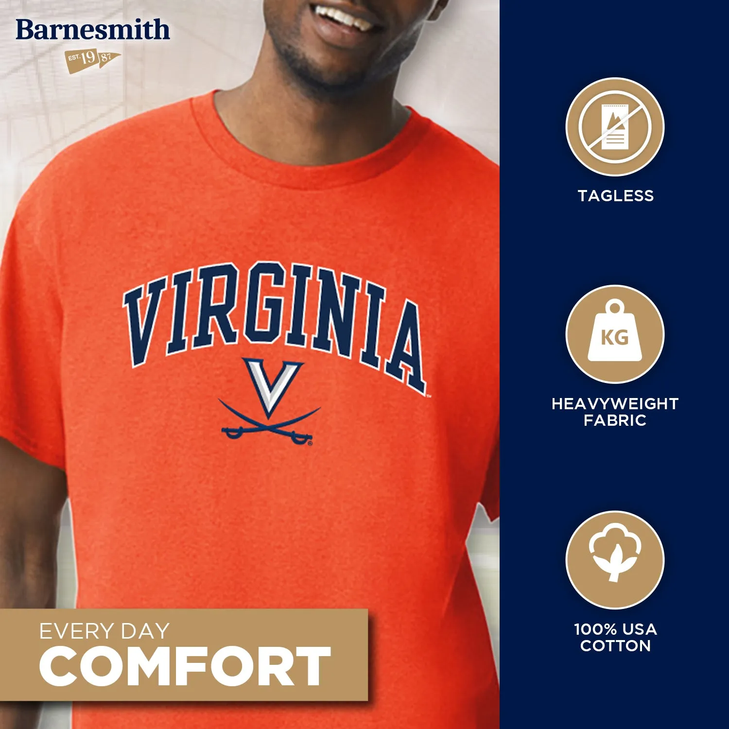 University of Virginia Spirit T-Shirt (Orange) sold by Barnesmith product image thumbnail 3
