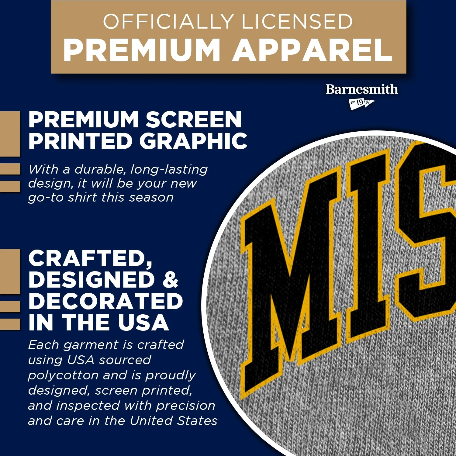 University of Missouri Classic T-Shirt (Charcoal Grey) sold by Barnesmith product image thumbnail 4