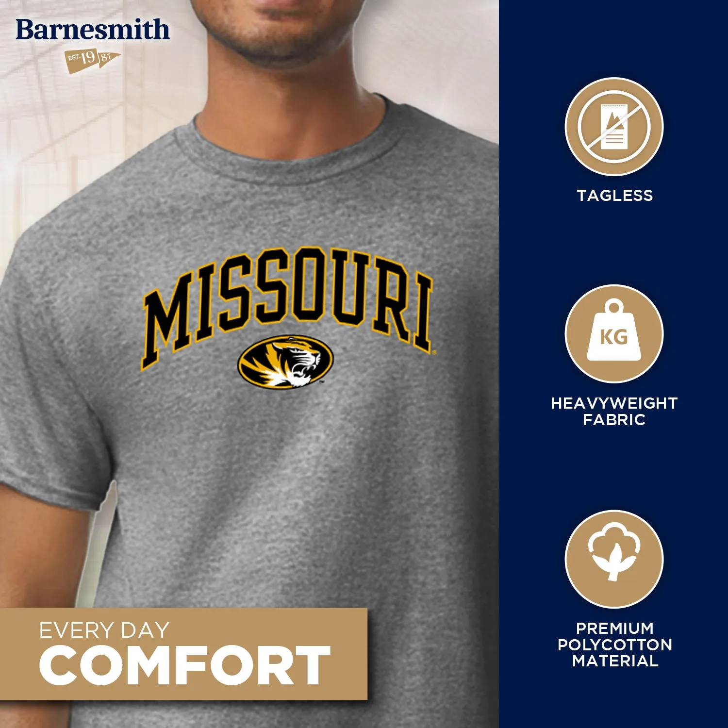 University of Missouri Spirit T-Shirt (Charcoal Grey) sold by Barnesmith product image thumbnail 3