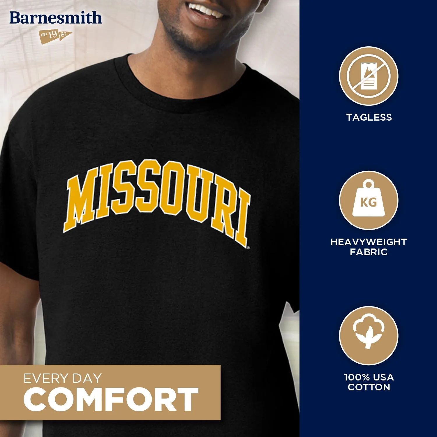 University of Missouri Classic T-Shirt (Black) sold by Barnesmith product image thumbnail 3