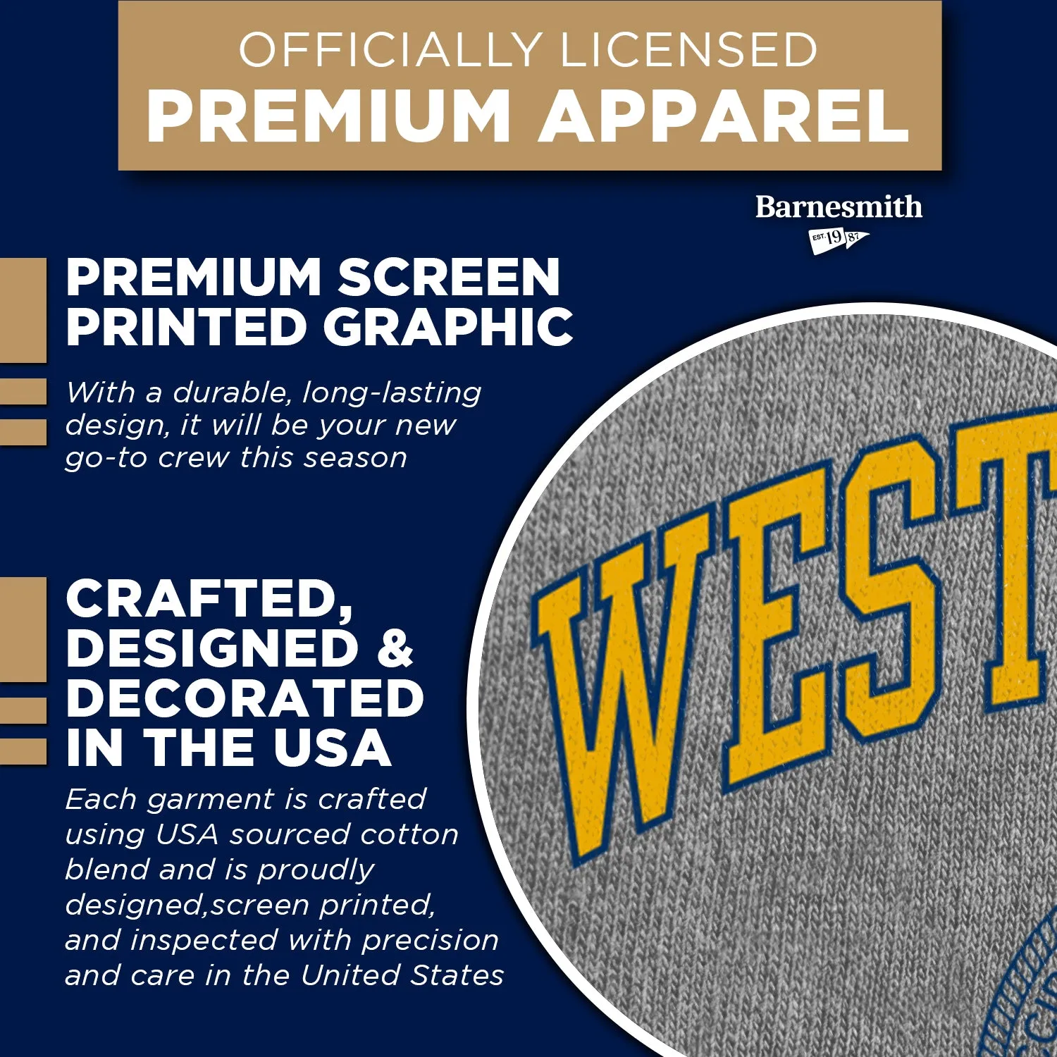 West Virginia University Heritage Crewneck Sweatshirt (Charcoal) sold by Barnesmith product image thumbnail 4