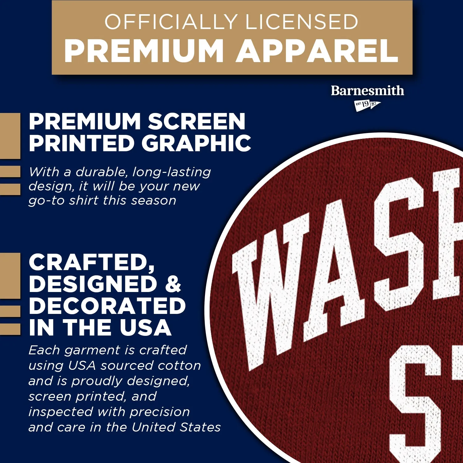 Washington State University Classic T-Shirt (Crimson) sold by Barnesmith product image thumbnail 4