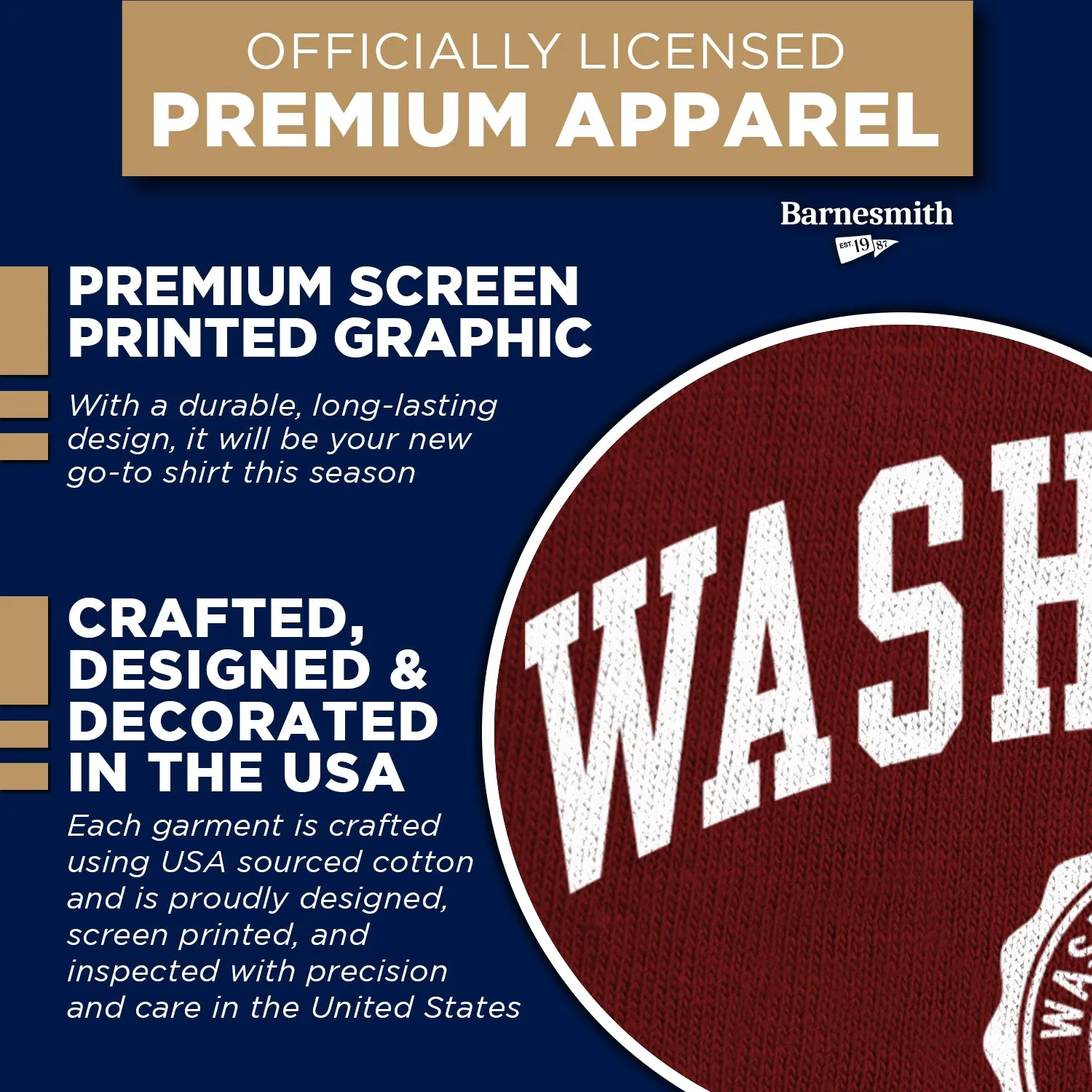 Washington State University Heritage T-Shirt (Crimson) sold by Barnesmith product image thumbnail 4