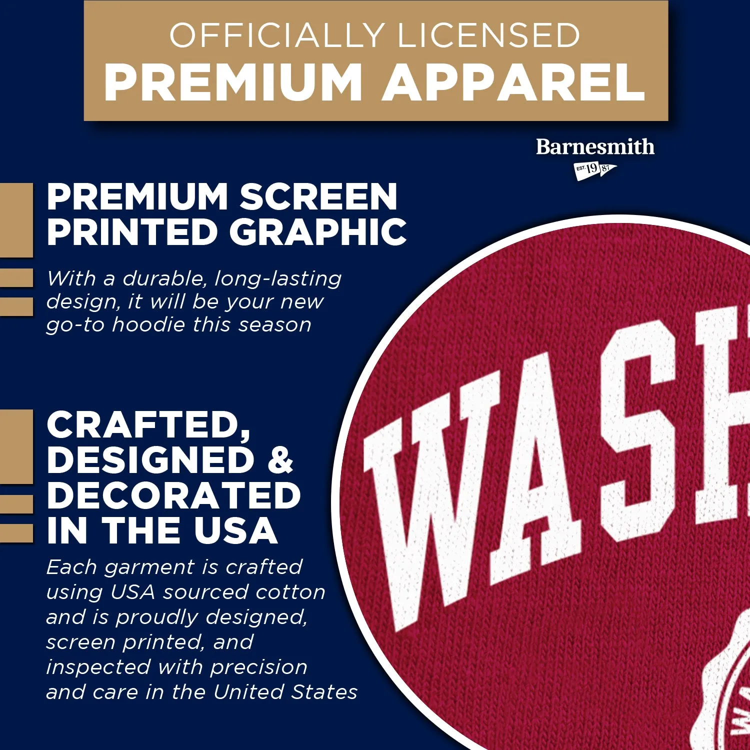 Washington State University Heritage Hooded Sweatshirt (Crimson) sold by Barnesmith product image thumbnail 4