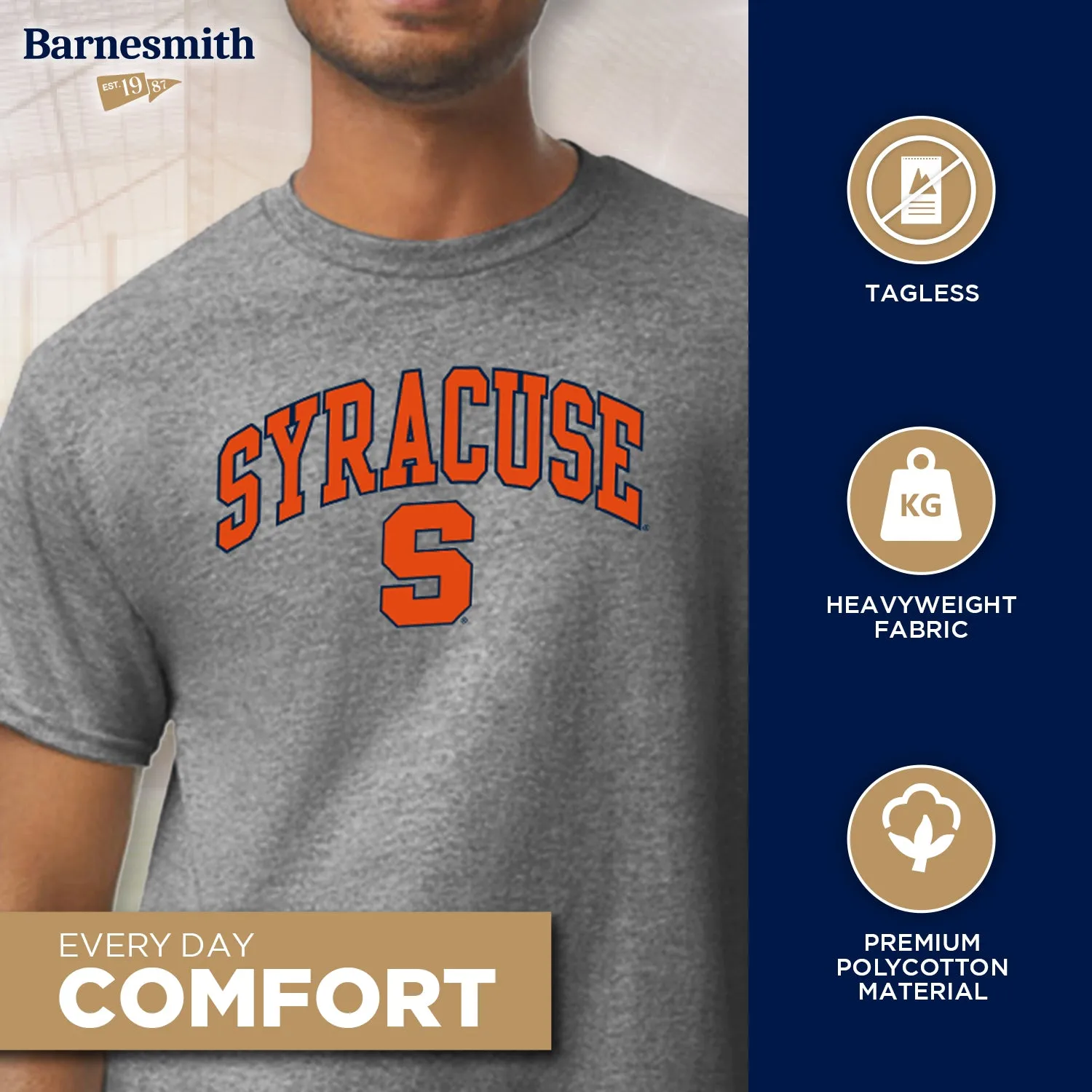 Syracuse University Spirit T-Shirt (Charcoal Grey) sold by Barnesmith product image thumbnail 3