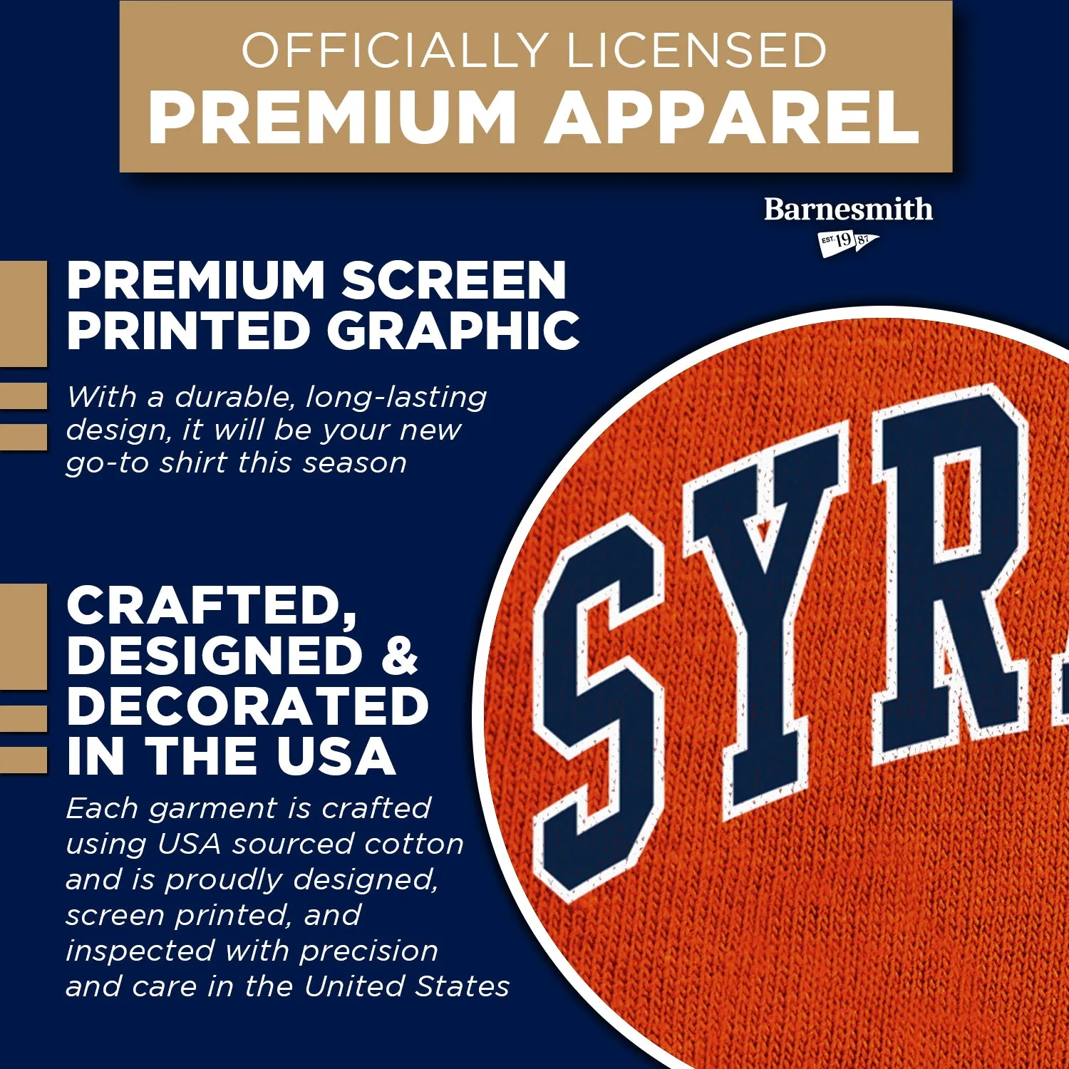 Syracuse University Classic T-Shirt (Orange) sold by Barnesmith product image thumbnail 4