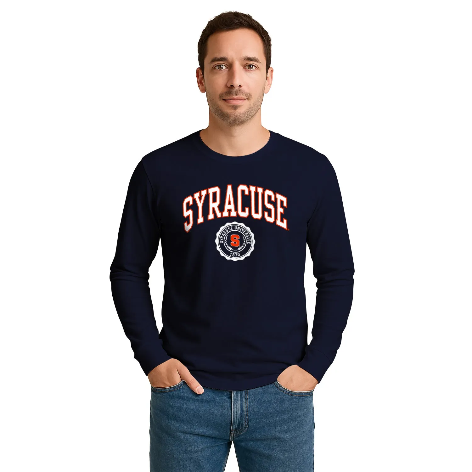 Syracuse University Heritage Long Sleeve T-Shirt (Navy) sold by Barnesmith product image thumbnail 2
