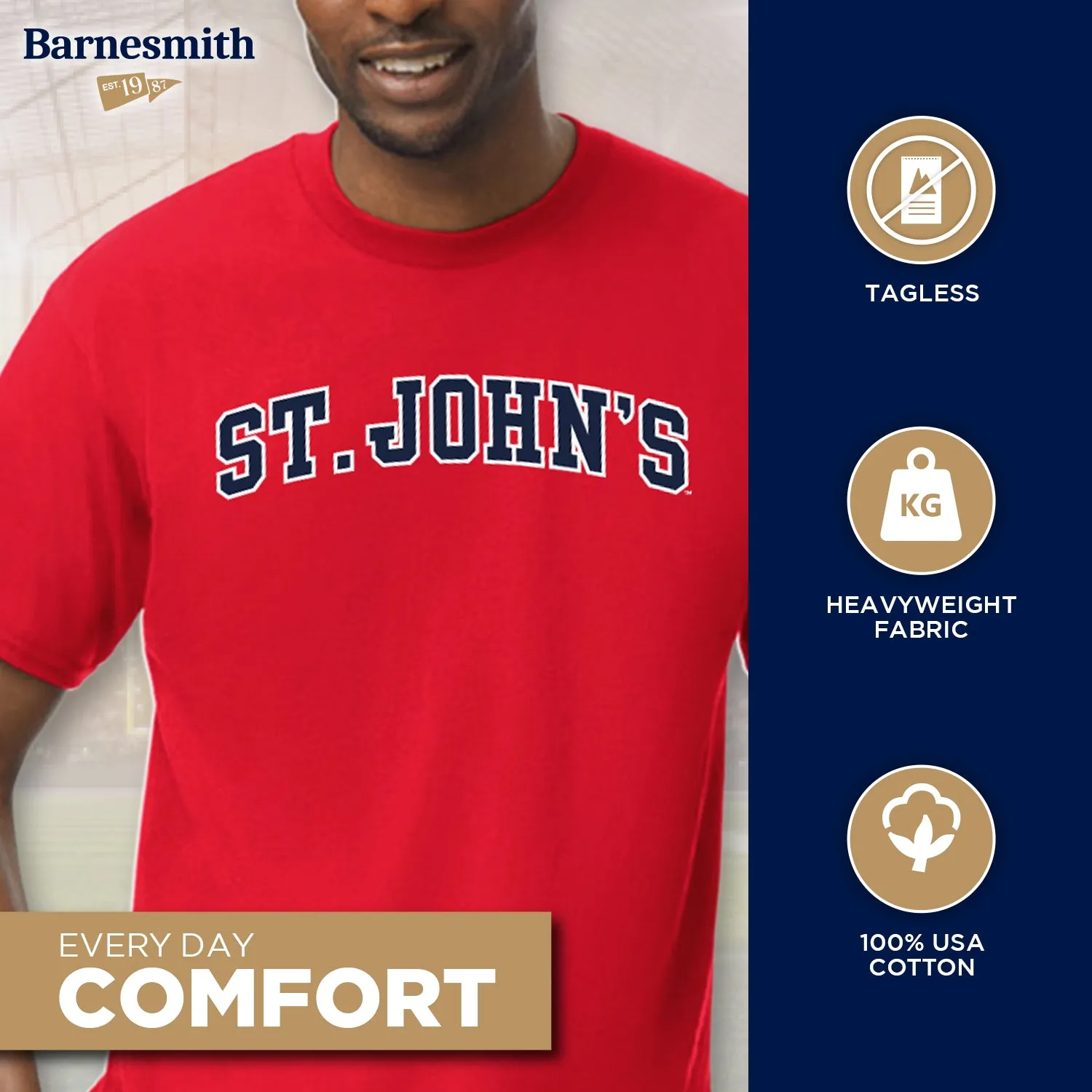 St. John's University Classic T-Shirt (Red) sold by Barnesmith product image thumbnail 3