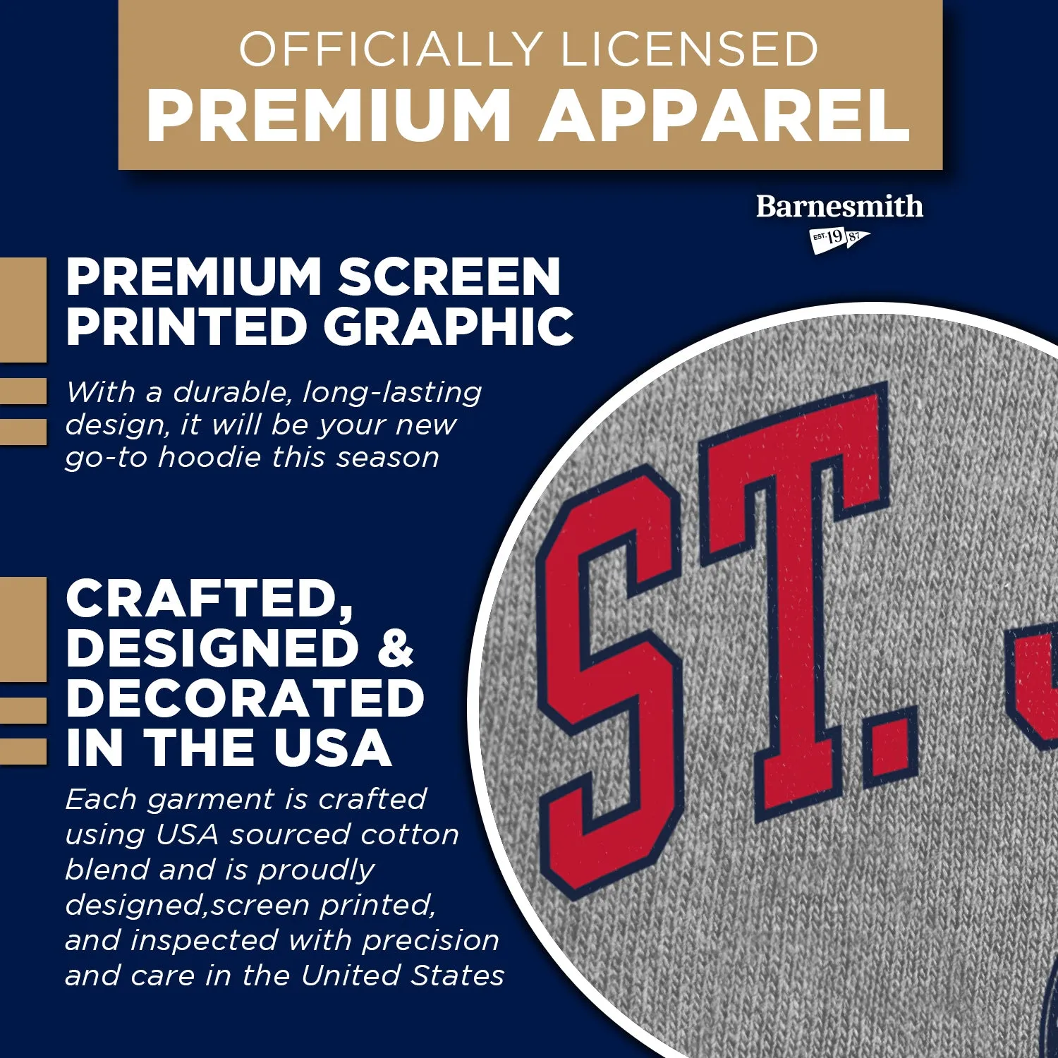 St. John's University Heritage Hooded Sweatshirt (Charcoal) sold by Barnesmith product image thumbnail 4