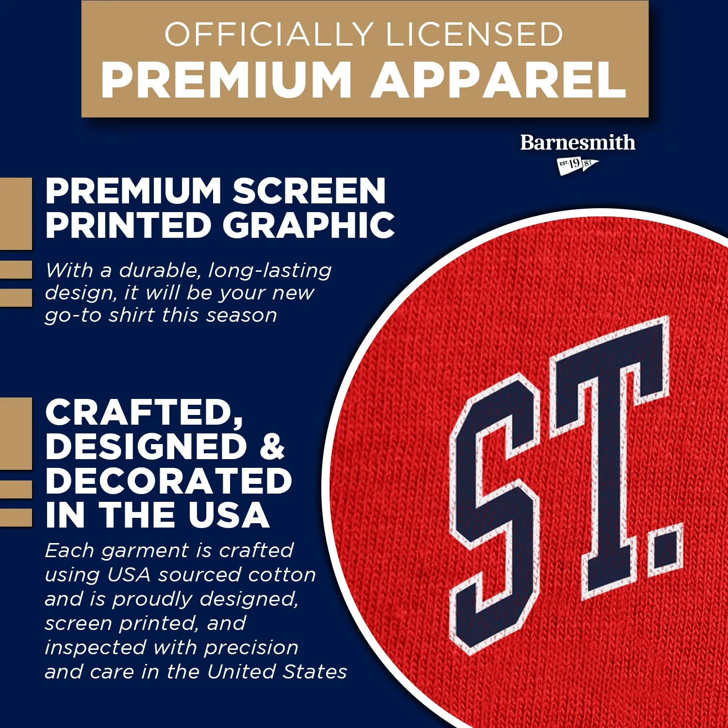 St. John's University Spirit T-Shirt (Red) sold by Barnesmith product image thumbnail 4