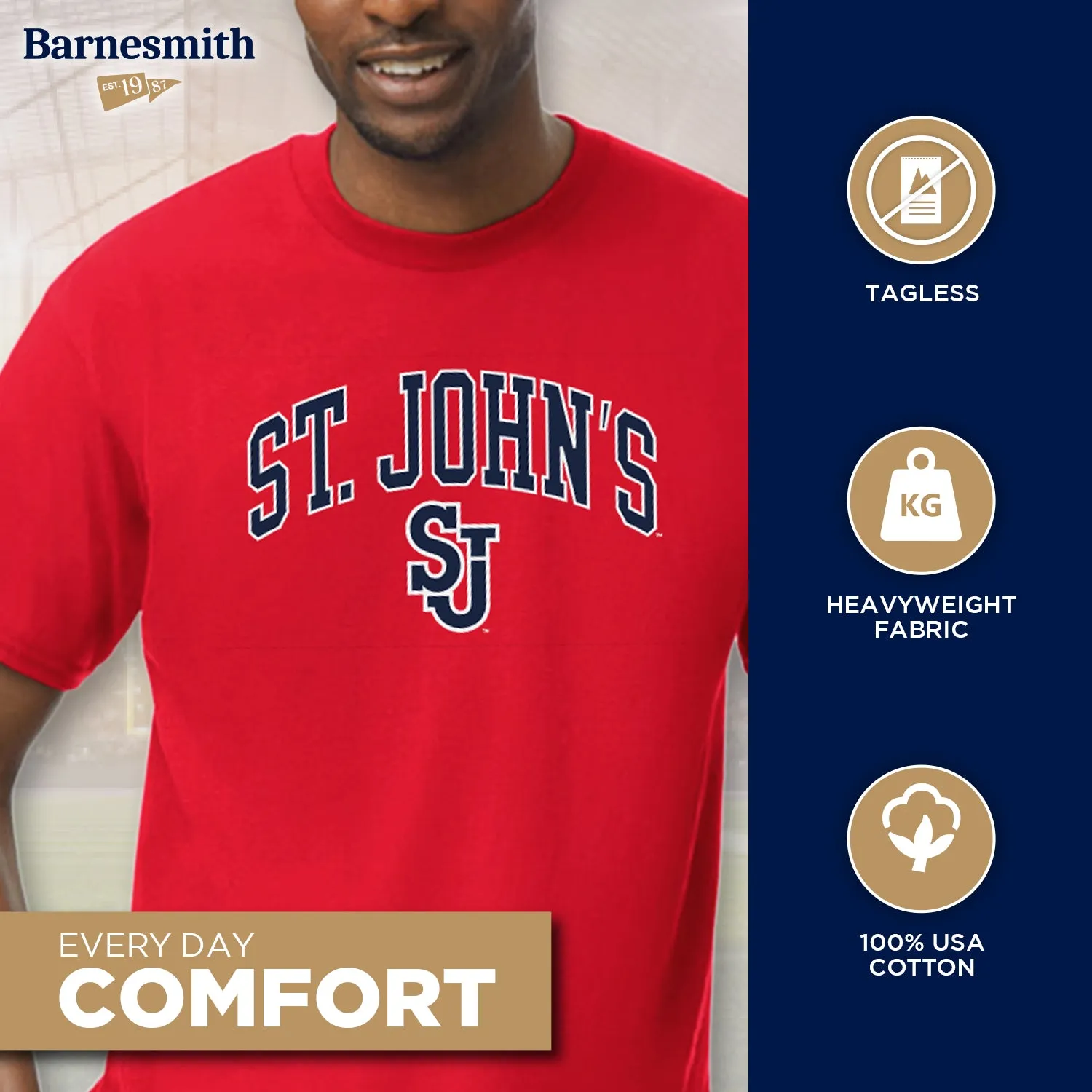 St. John's University Spirit T-Shirt (Red) sold by Barnesmith product image thumbnail 3