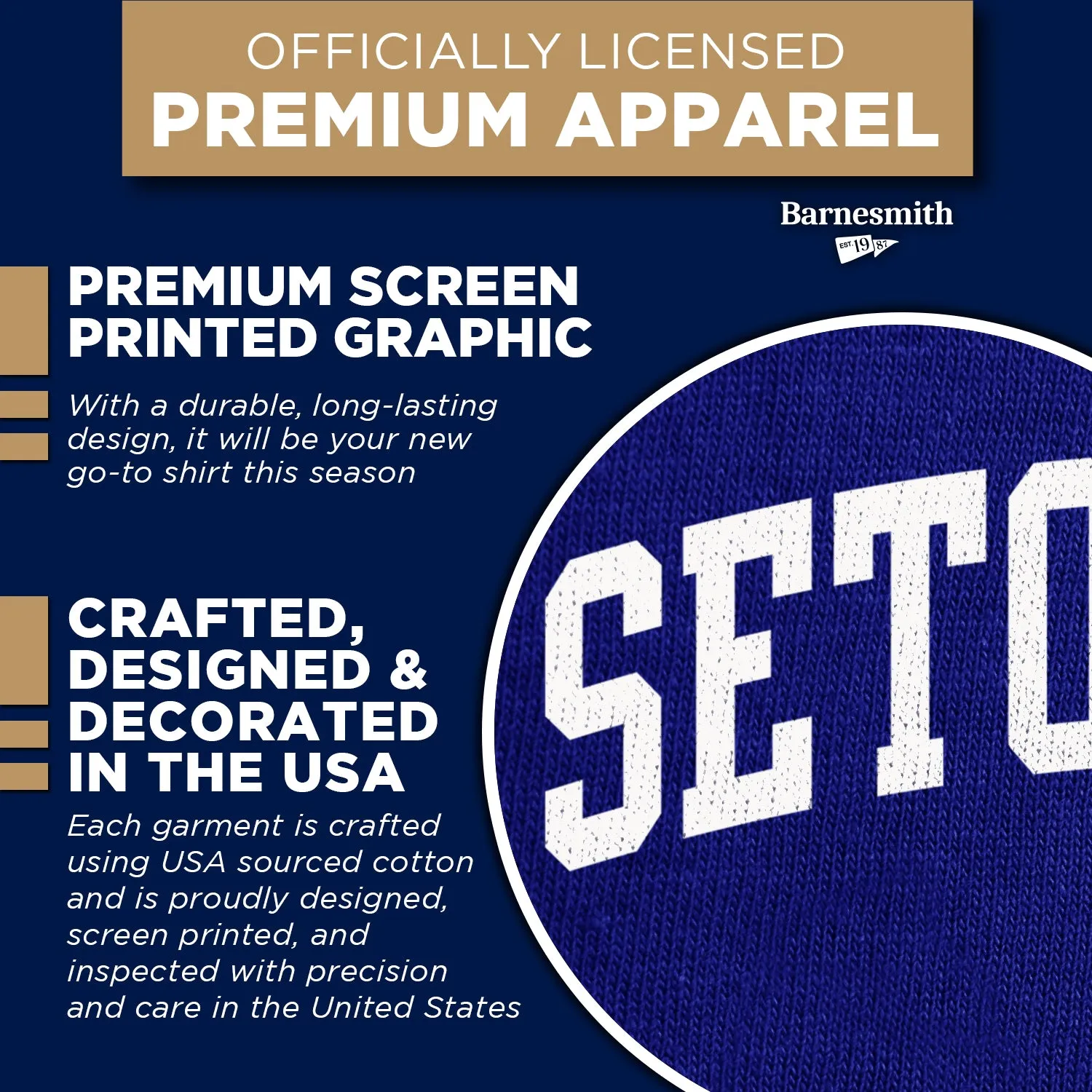 Seton Hall University Classic T-Shirt (Royal Blue) sold by Barnesmith product image thumbnail 4