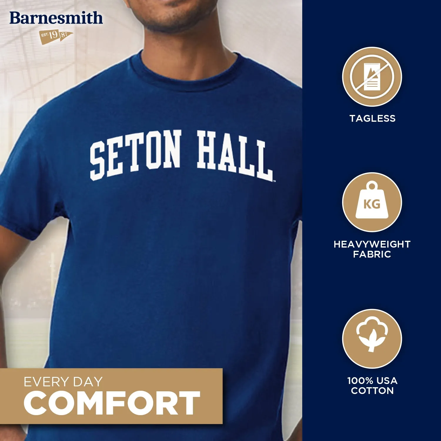 Seton Hall University Classic T-Shirt (Royal Blue) sold by Barnesmith product image thumbnail 3