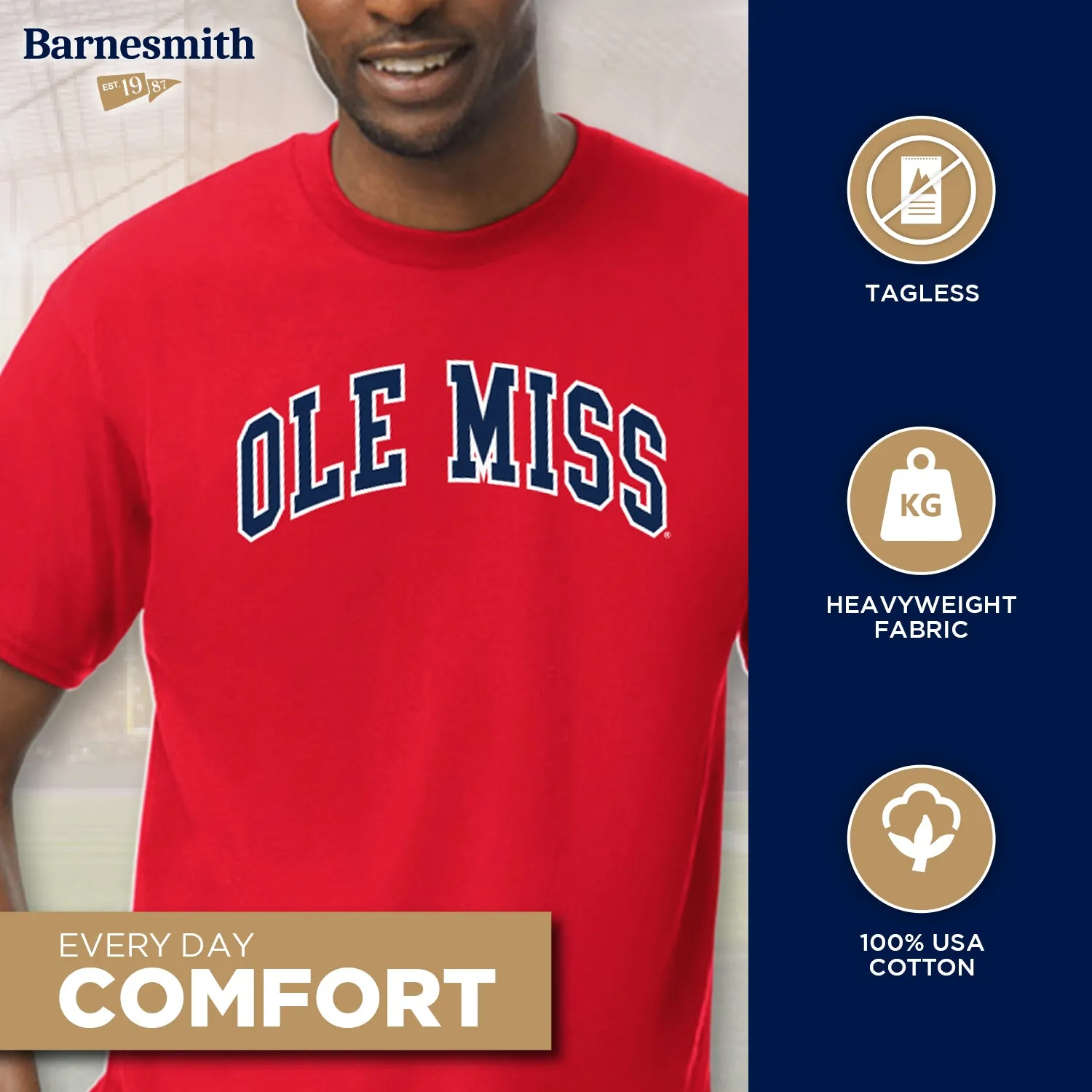University of Mississippi Ole Miss Heritage T-Shirt (Red) sold by Barnesmith product image thumbnail 3