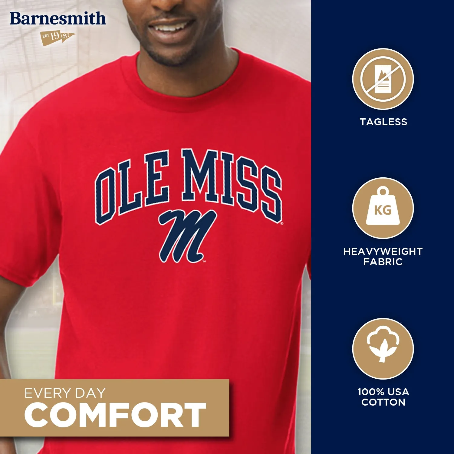 University of Mississippi Ole Miss Spirit T-Shirt (Red) sold by Barnesmith product image thumbnail 3