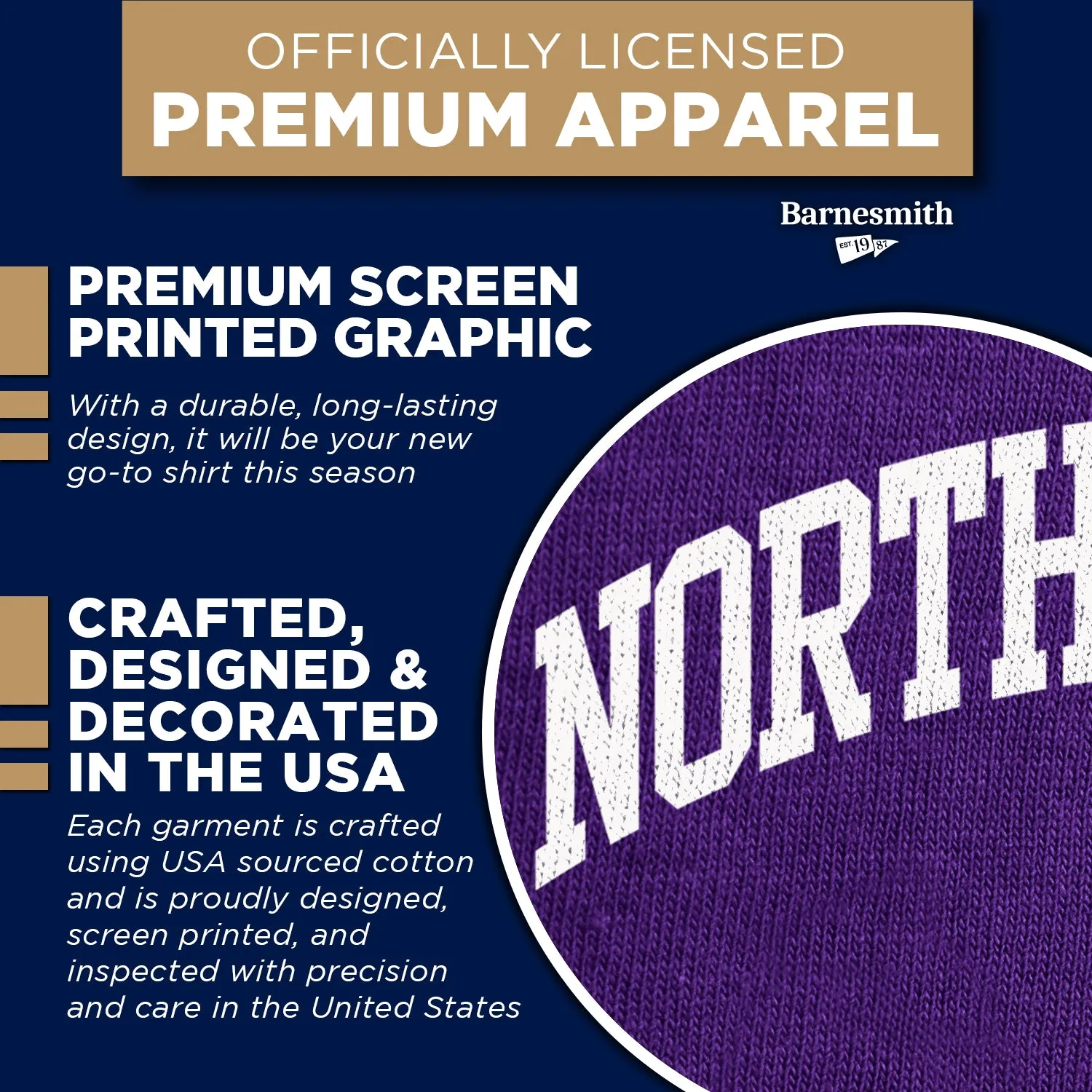 Northwestern University Classic T-Shirt (Purple) sold by Barnesmith product image thumbnail 4