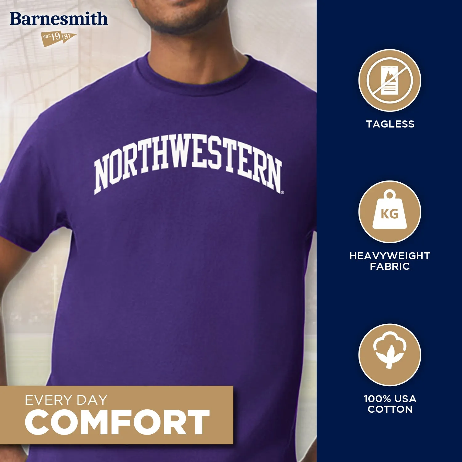 Northwestern University Classic T-Shirt (Purple) sold by Barnesmith product image thumbnail 3