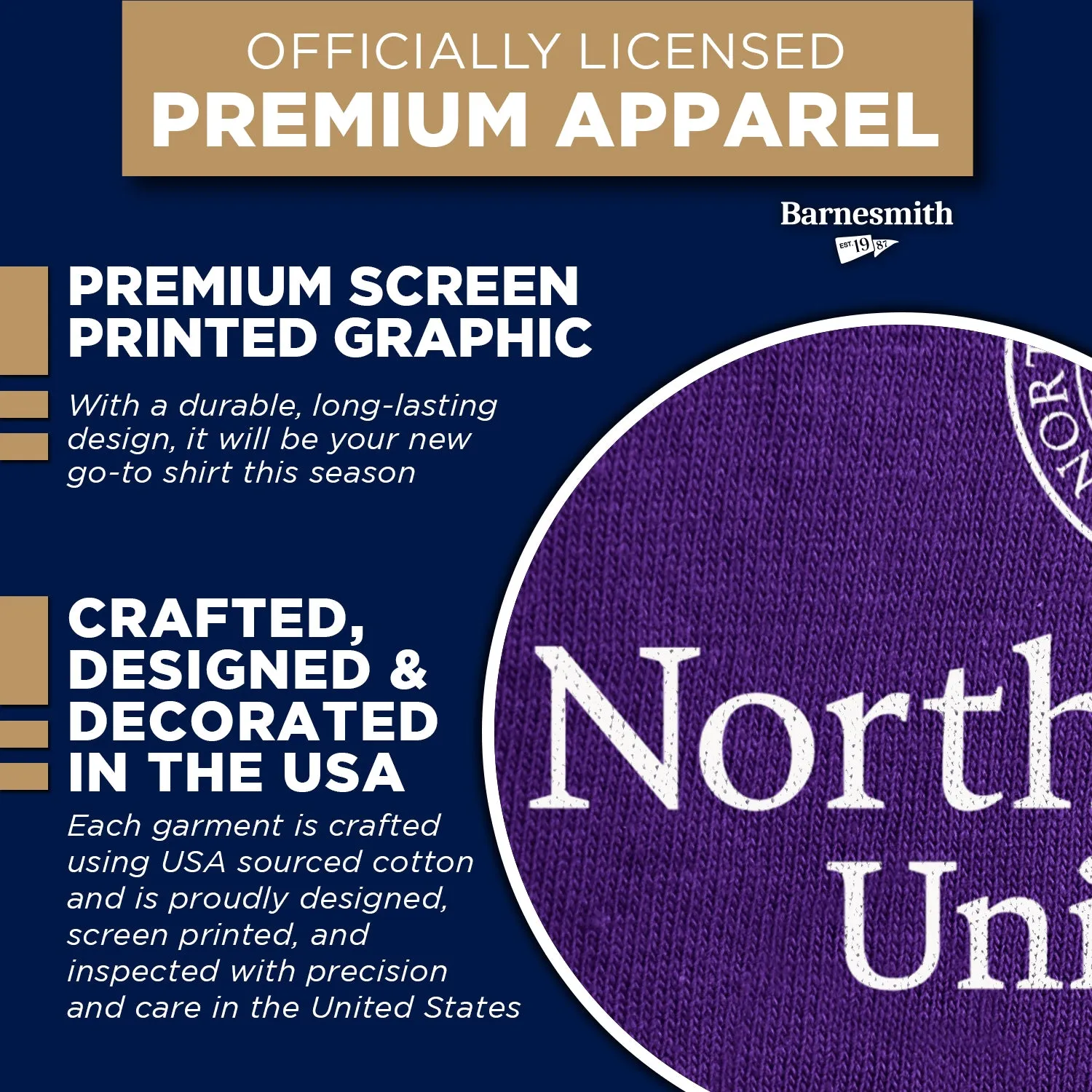 Northwestern University Heritage T-Shirt (Purple) sold by Barnesmith product image thumbnail 4