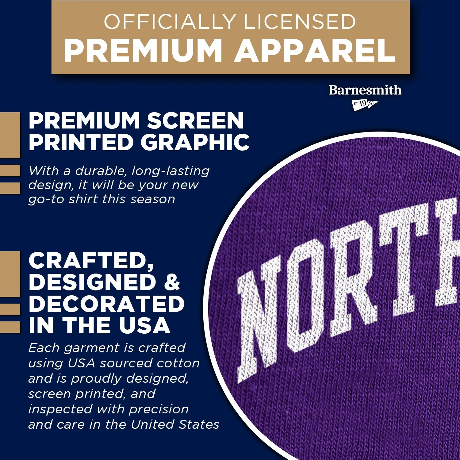 Northwestern University Spirit T-Shirt (Purple) sold by Barnesmith product image thumbnail 4