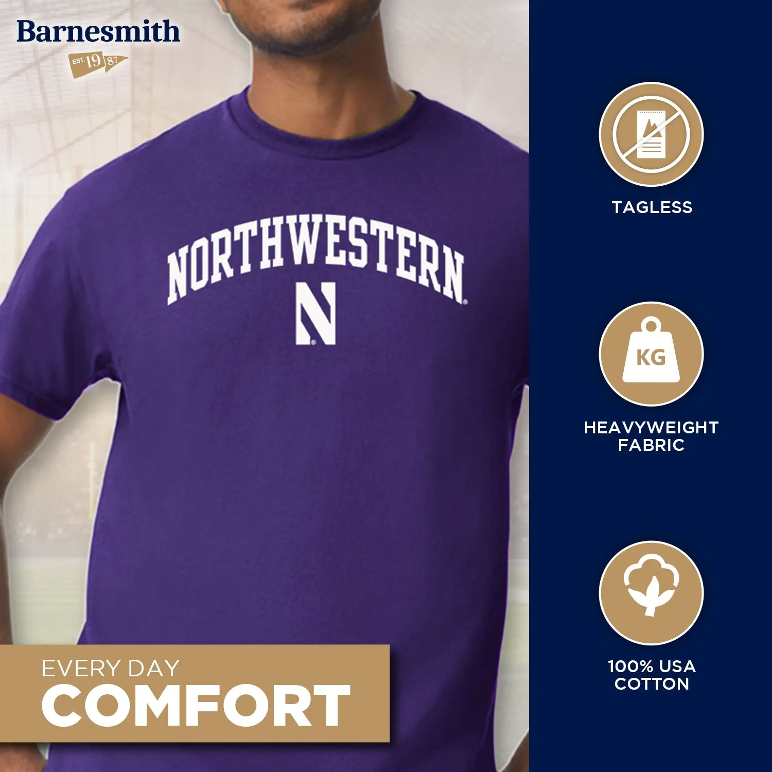 Northwestern University Spirit T-Shirt (Purple) sold by Barnesmith product image thumbnail 3