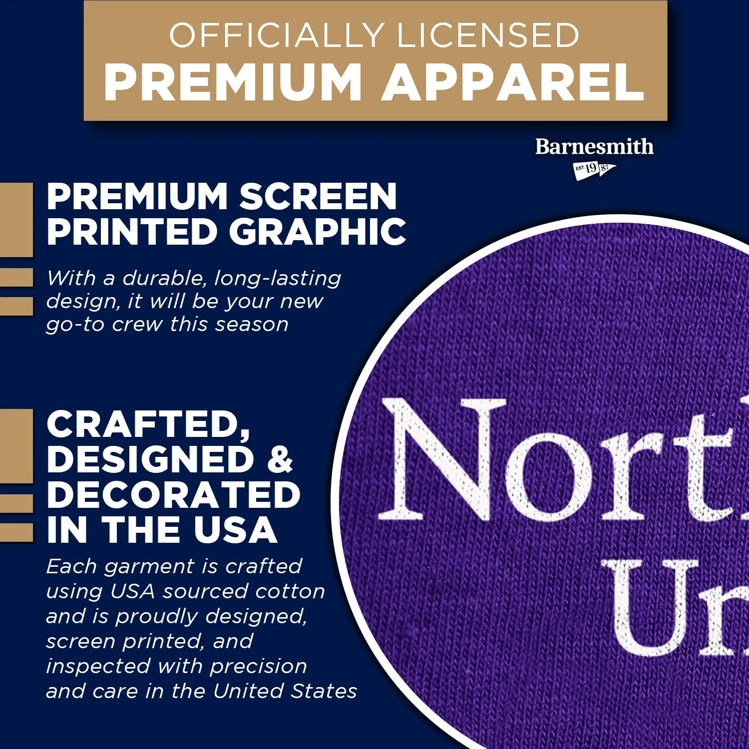 Northwestern University Heritage Crewneck Sweatshirt (Purple) sold by Barnesmith product image thumbnail 4