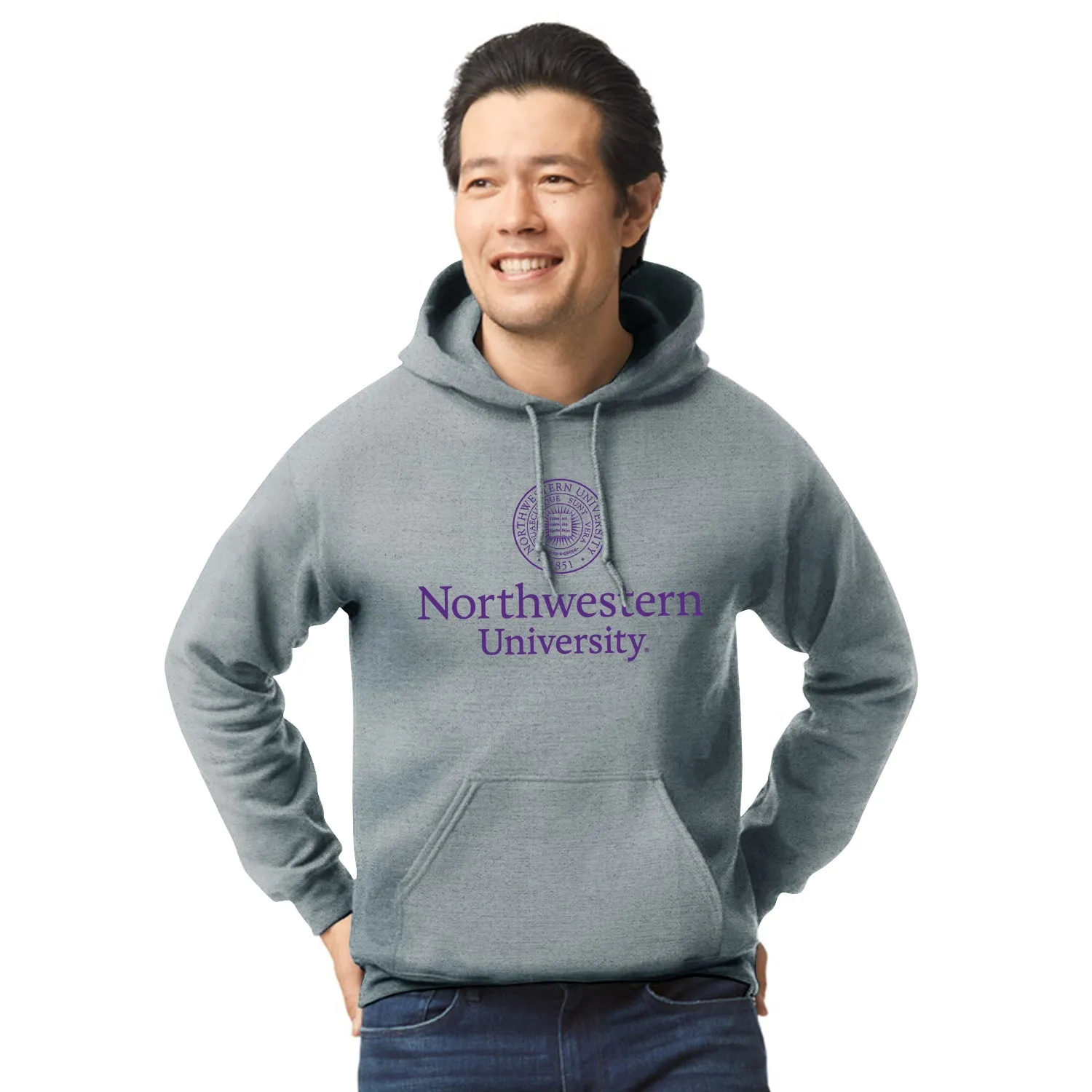 Northwestern University Heritage Hooded Sweatshirt (Charcoal) sold by Barnesmith product image thumbnail 2