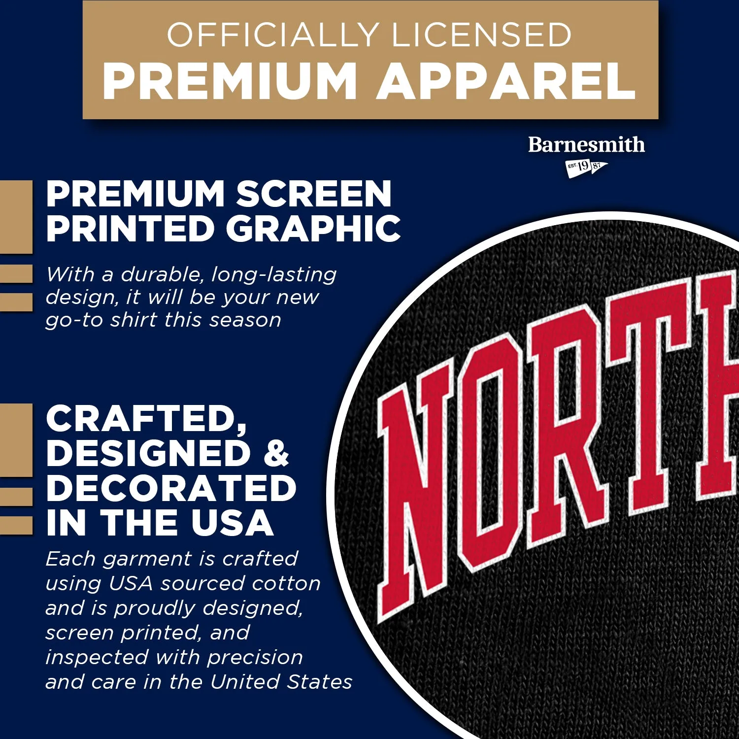 Northeastern University Classic T-Shirt (Black) sold by Barnesmith product image thumbnail 4