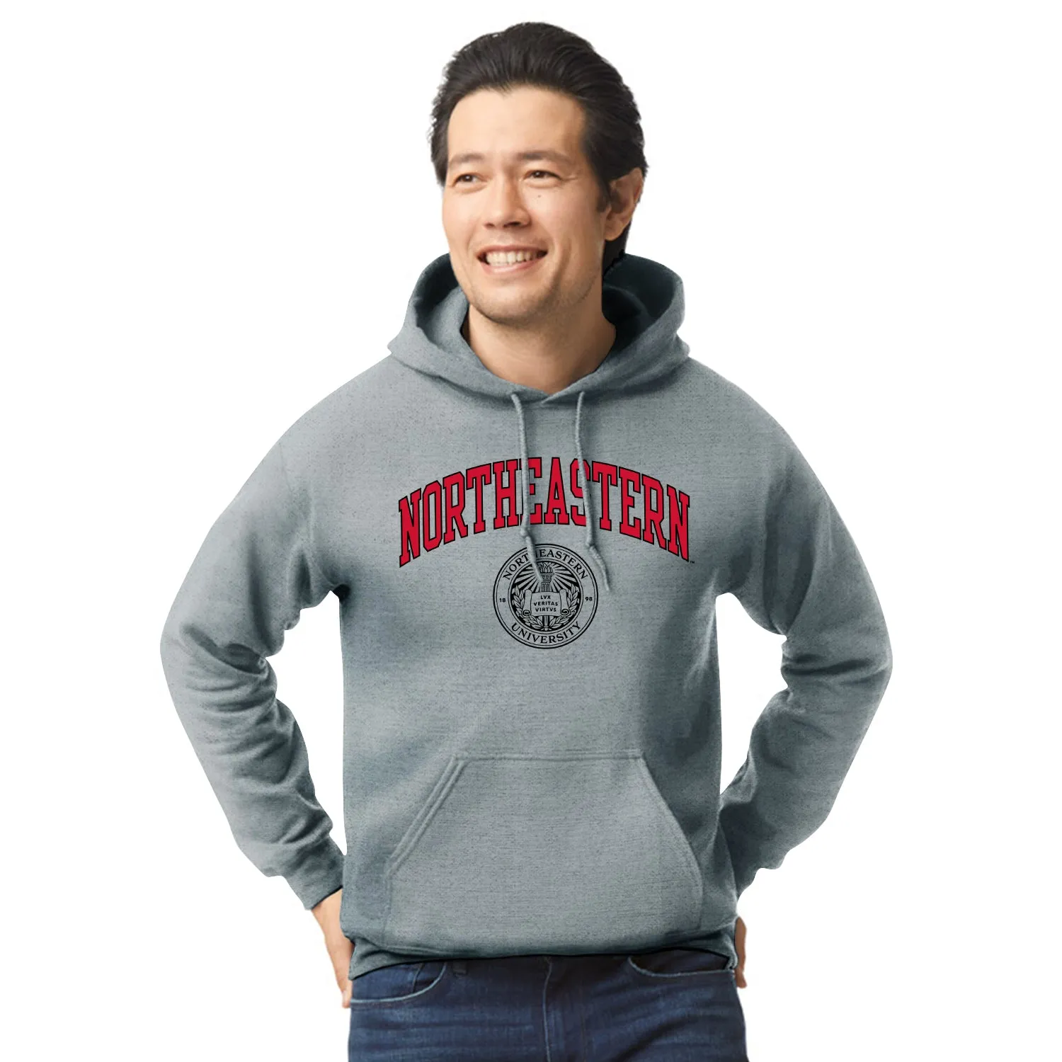 Northeastern University Heritage Hooded Sweatshirt (Charcoal) sold by Barnesmith product image thumbnail 2