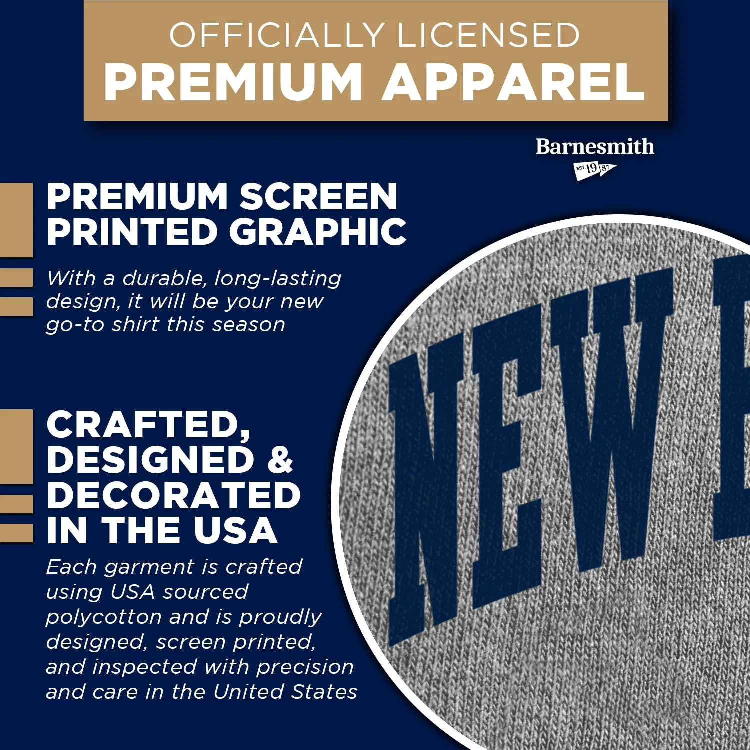 University of New Hampshire Classic T-Shirt (Charcoal Grey) sold by Barnesmith product image thumbnail 4