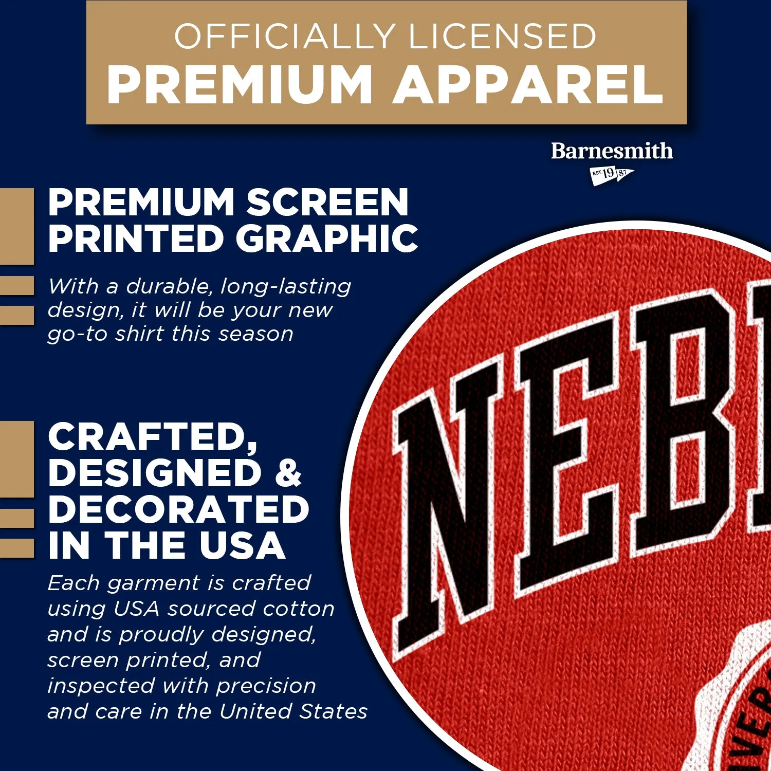 University of Nebraska Heritage T-Shirt (Red) sold by Barnesmith product image thumbnail 4