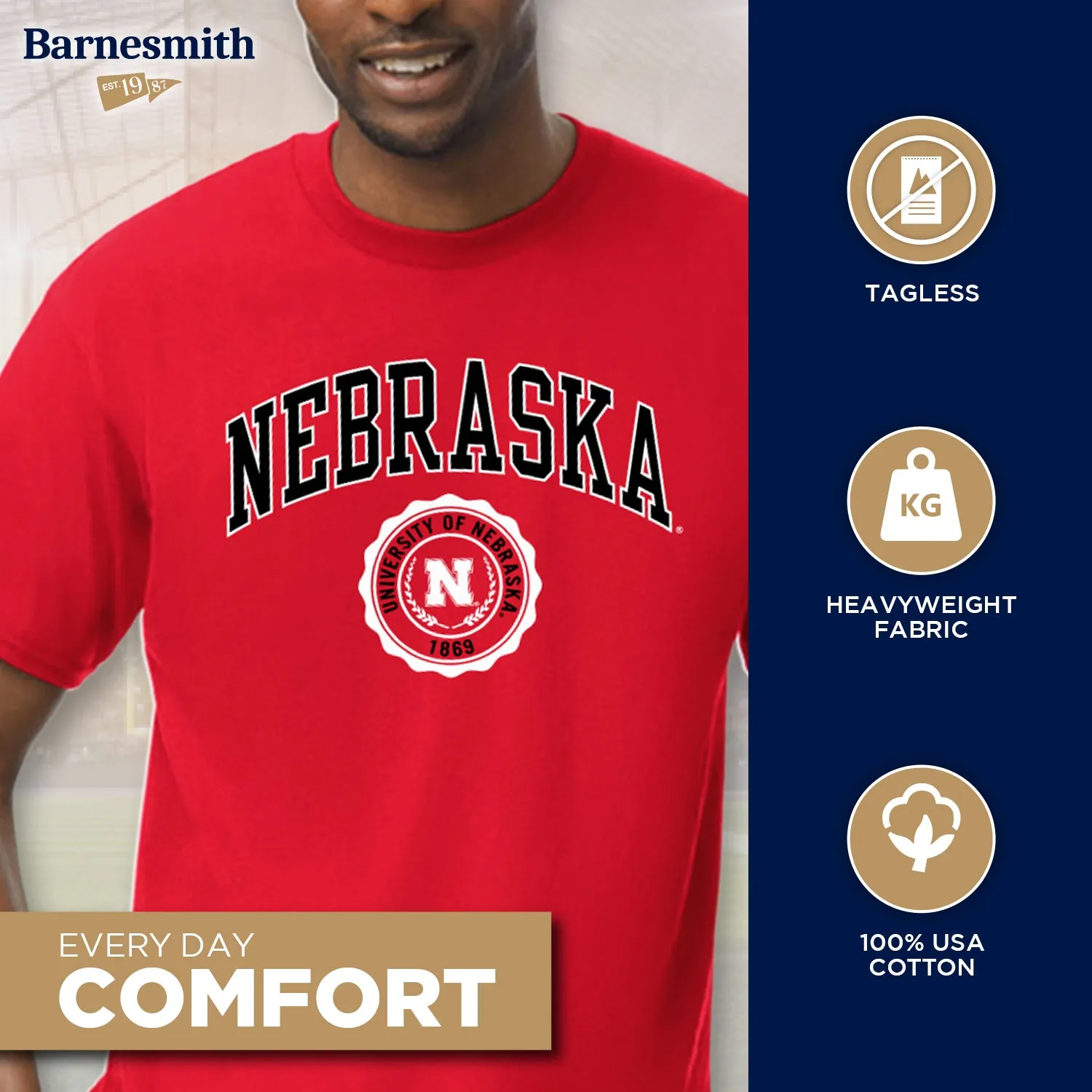 University of Nebraska Heritage T-Shirt (Red) sold by Barnesmith product image thumbnail 3