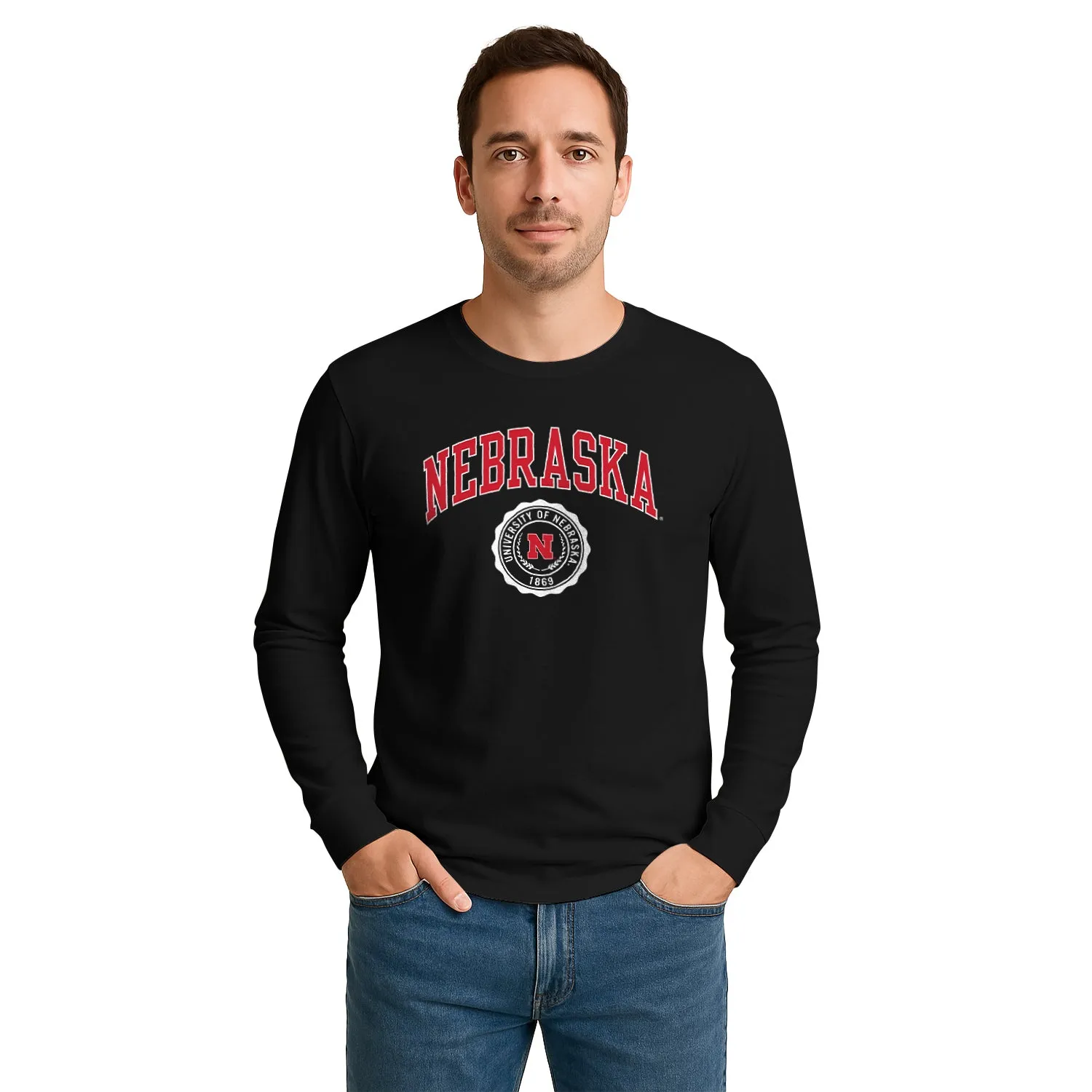 University of Nebraska Heritage Long Sleeve T-Shirt (Black) sold by Barnesmith product image thumbnail 2